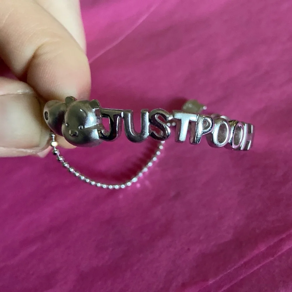 Vintage Just Pooh Winnie Disney 925 Sterling Silver 18K Gold Plated Bracelet